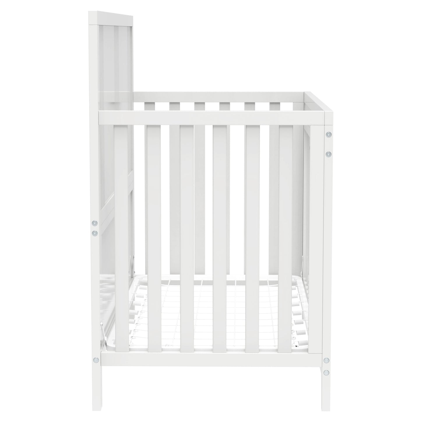 Clean Line Baby Crib Pine Solid Wood Non-Toxic  - White