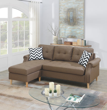 Carmen Corner Reversible Sectional Sofa - Light Coffee