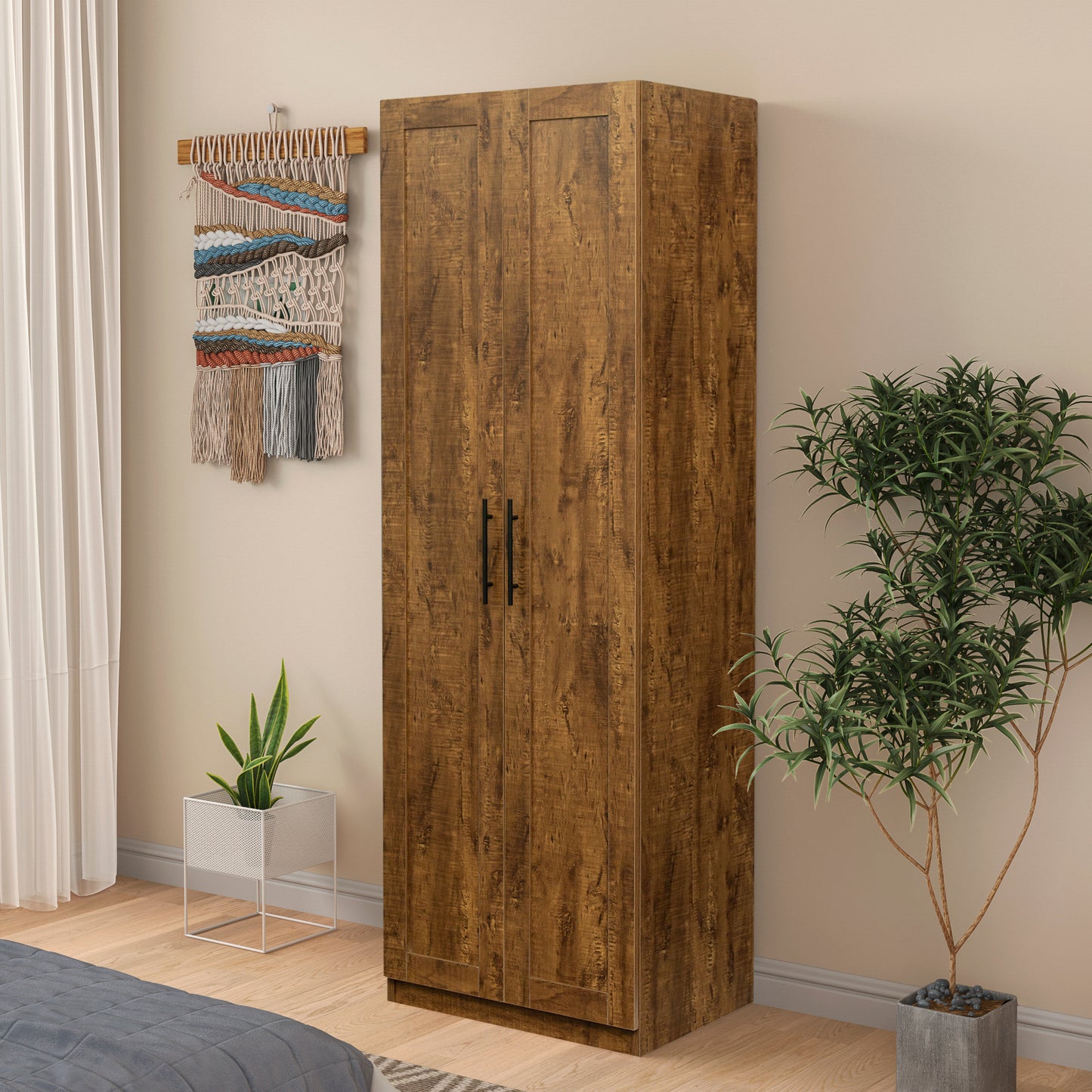 Elegant Walnut Storage Solution Cabinet