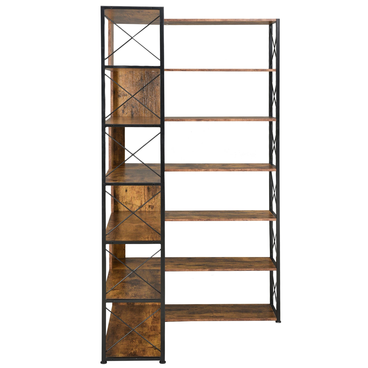 L-Shaped Corner Bookcase - Brown