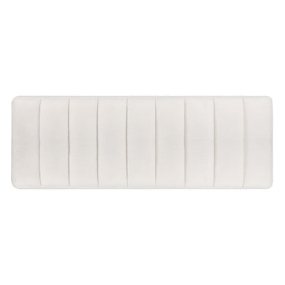 Metal Base Upholstered Bench - White