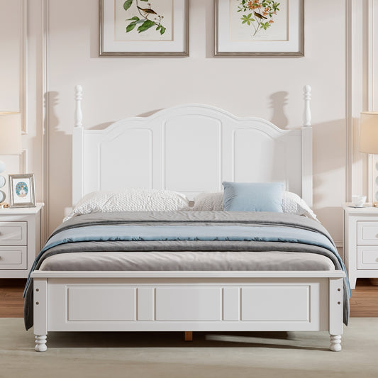 Quarto Full Size Wood Platform Bed Frame - White