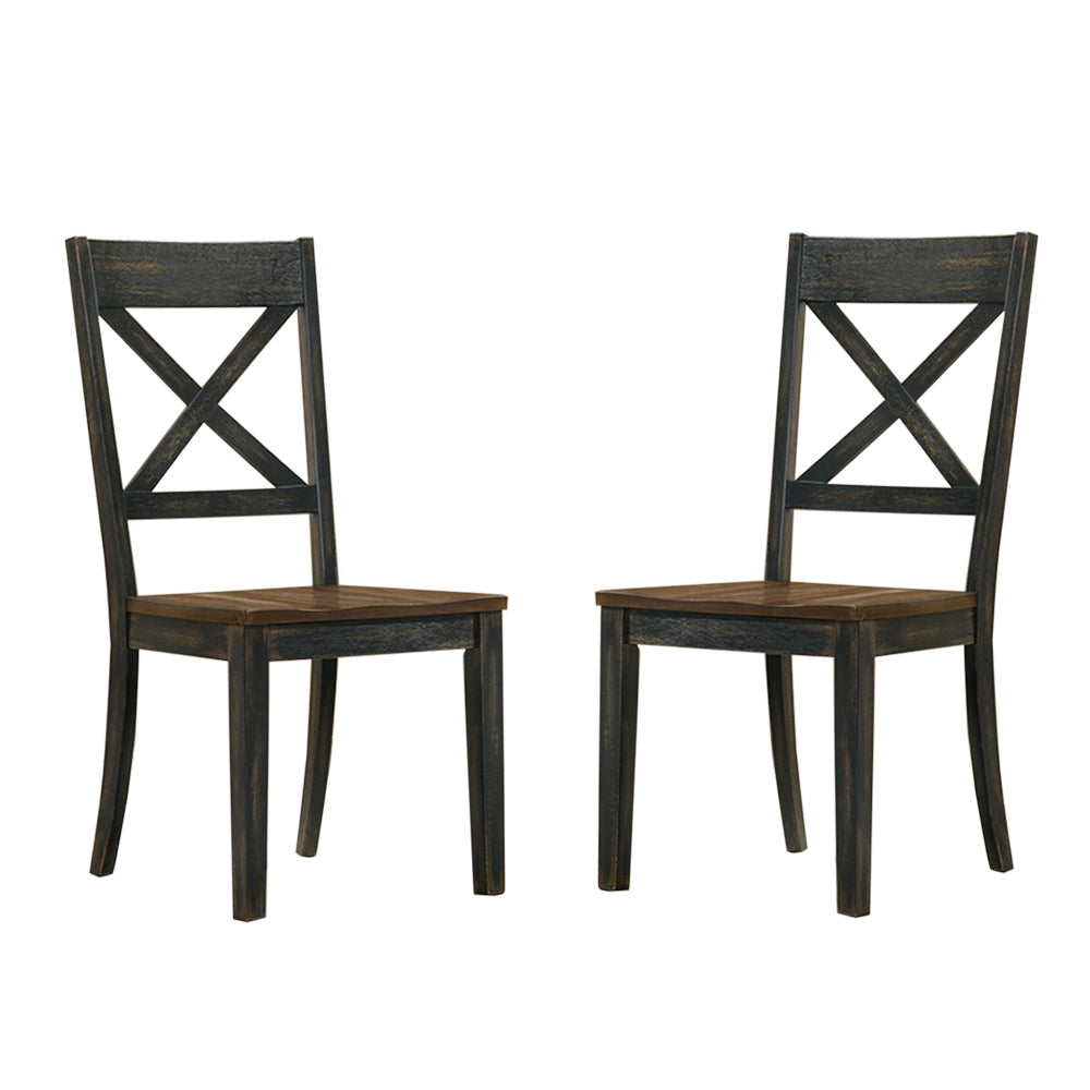 Oscar Wooden Dining Chairs (Set of 2) - Antique Black