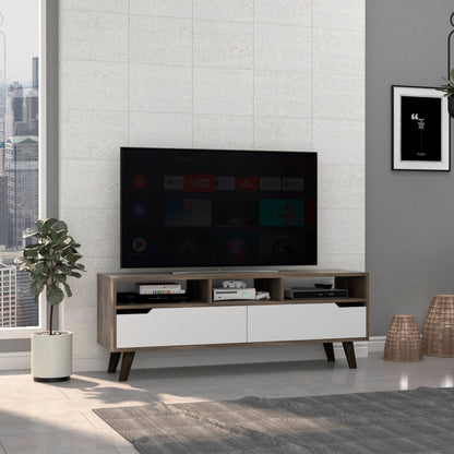 Oslo TV Stand - Dark Brown/White