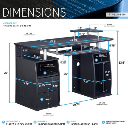 Tech Max Workstation Deluxe - Espresso