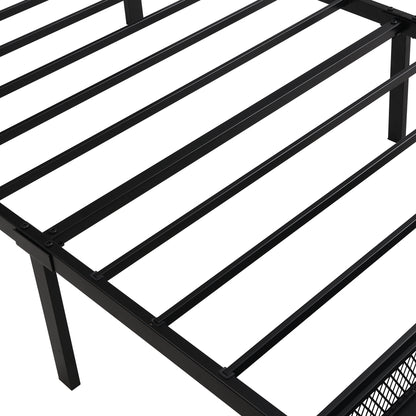 Apex Twin Size Storage Bed Metal Platform Bed with Drawer - Gray