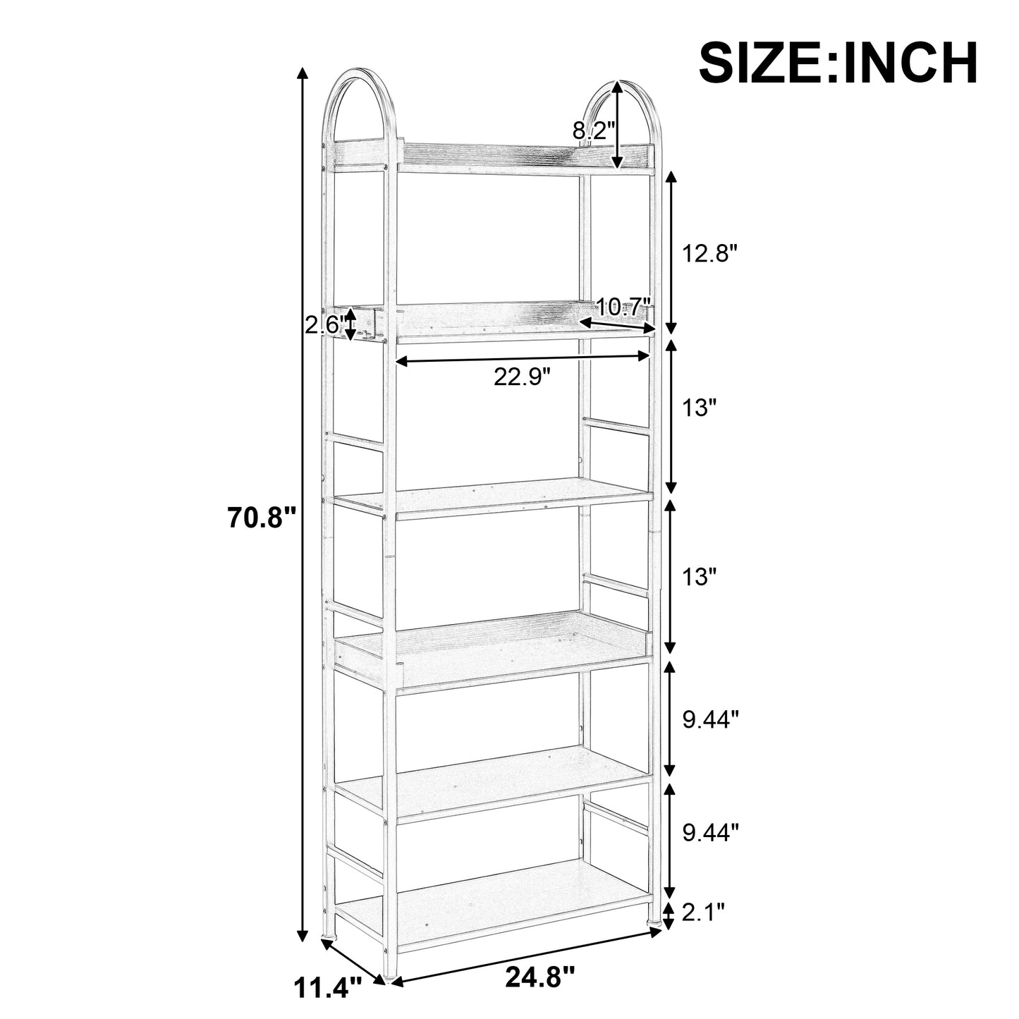 Tall Tower Bookcase - White