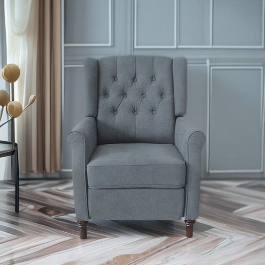 Zoe  Waterproof Fabric Recliner Chair - Dark Gray