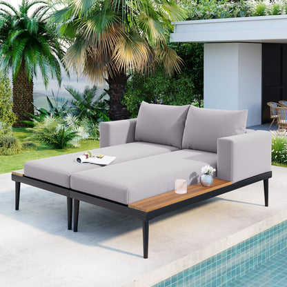 Herta Outdoor Daybed Patio - Gray