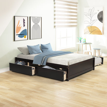 Trundle Max Twin Bed with Storage Drawers - Espresso