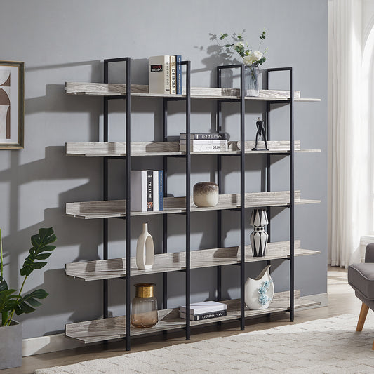 Vintage Metal Frame Bookshelf - Grey