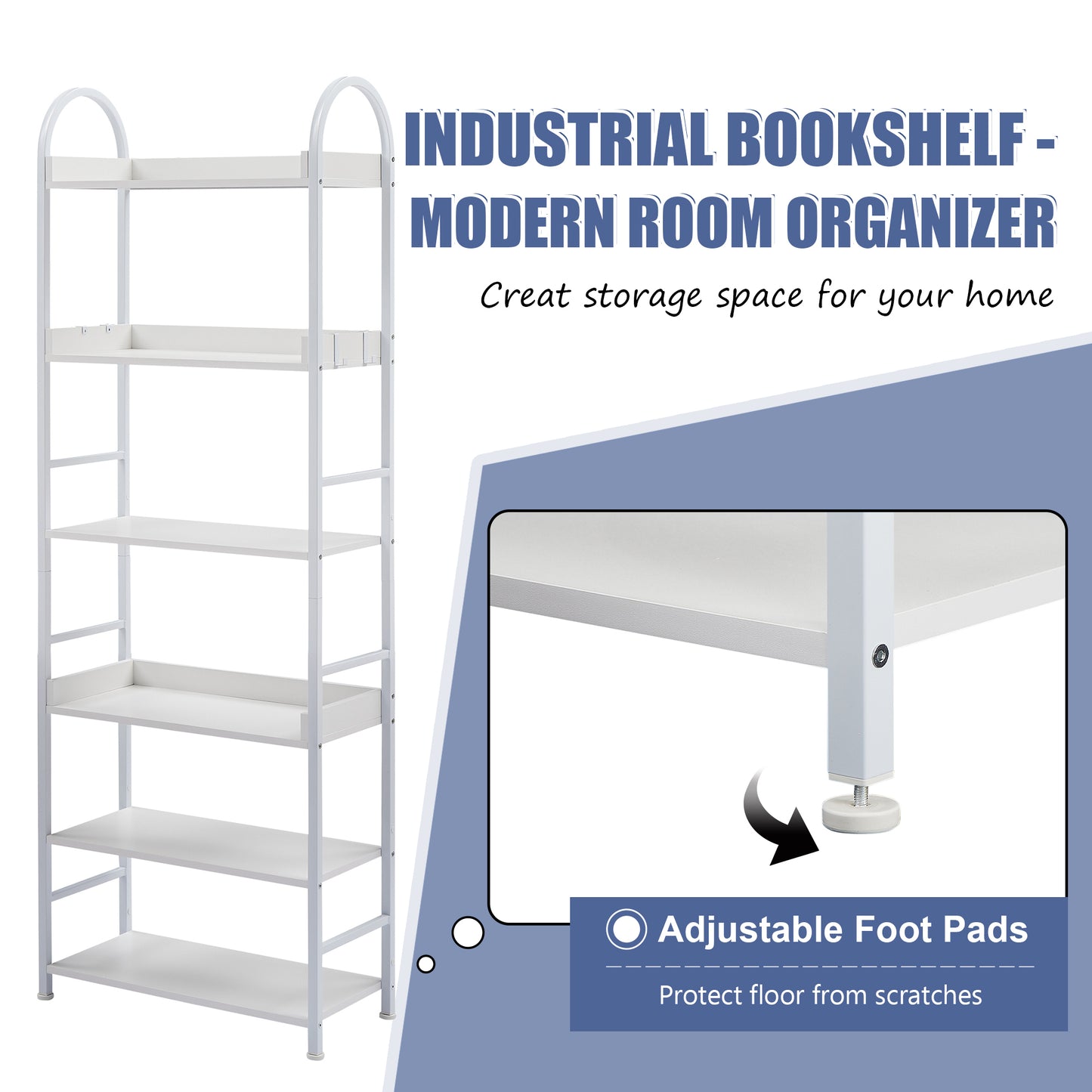 Tall Tower Bookcase - White