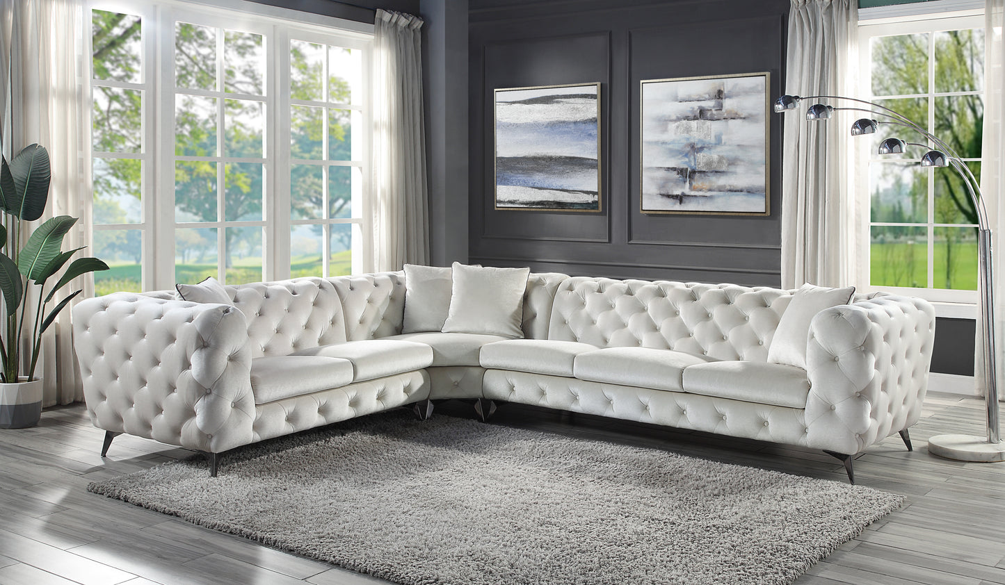 Atronia Sectional Sofa  w/4 Pillows - Beige