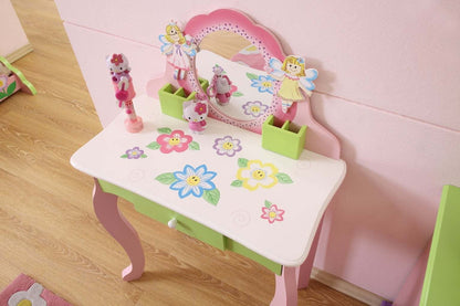 Kids Girls Flower Vanity Set with Stool