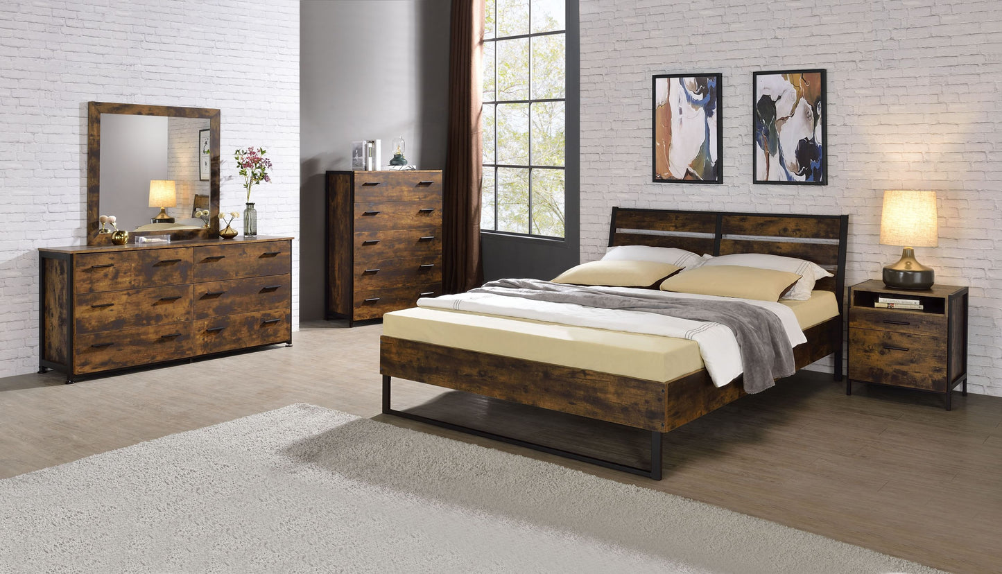 Rustic Oak Bliss Eastern King Bed