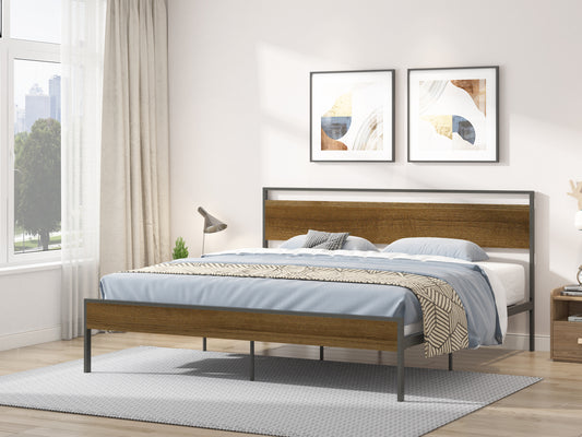 Ceres King Size Metal Bed - Cinnamon