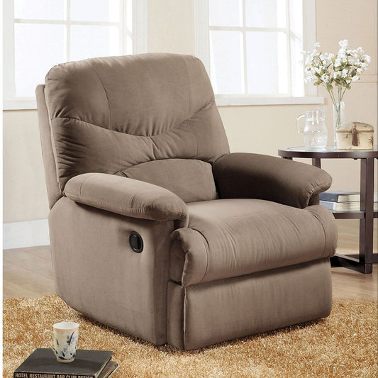 Arcadia Microfiber Recliner - Light Brown