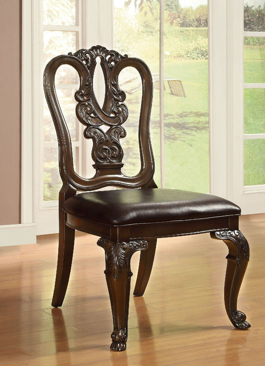 Morris Traditional Solid Wood Dining Chairs (Set of 2) - Dark Brown