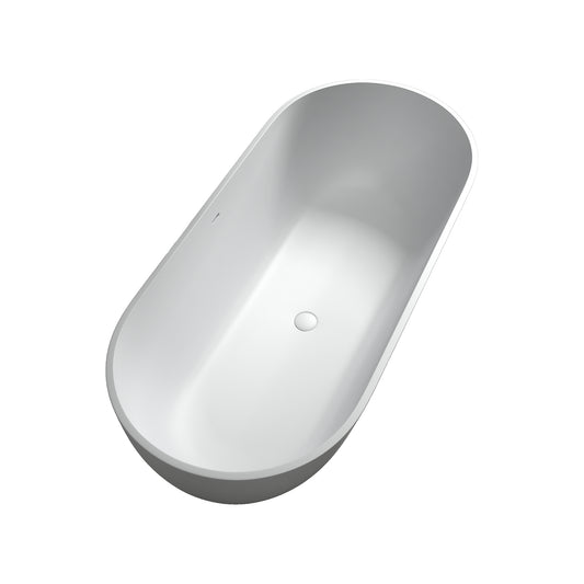 Zara 59" Solid Surface Freestanding  Bathtub  -  White