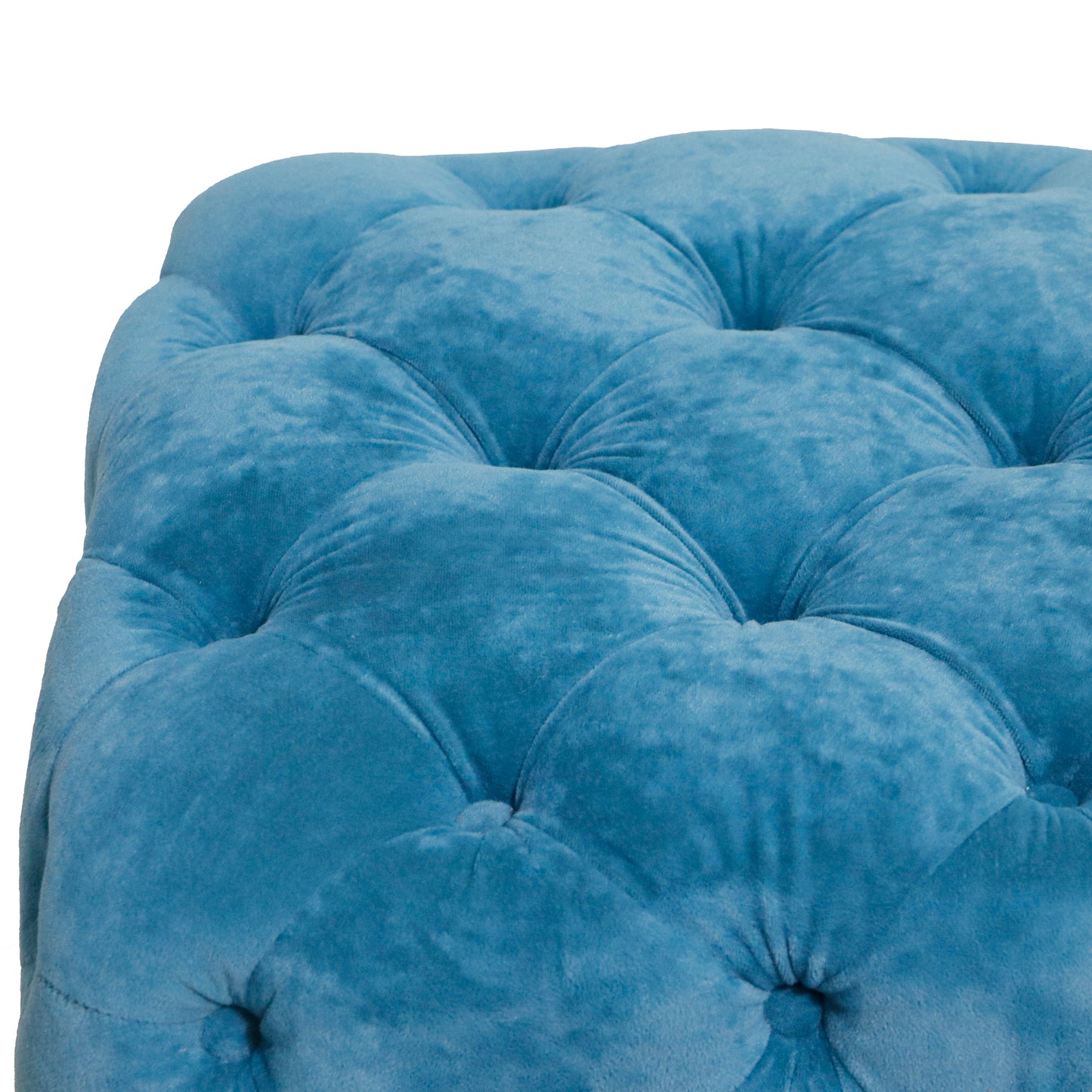 Velvet Upholstered Vanity Seat - Blue