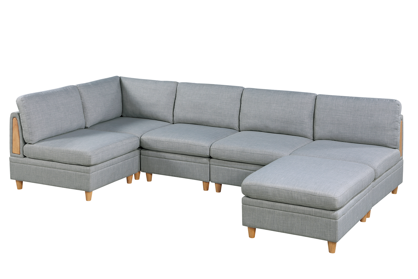 Veranda 6 Pcs Modular Sofa Set  2 - Light Gray