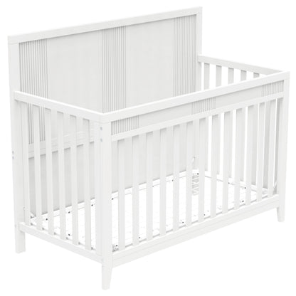 Clean Line Baby Crib Pine Solid Wood Non-Toxic  - White