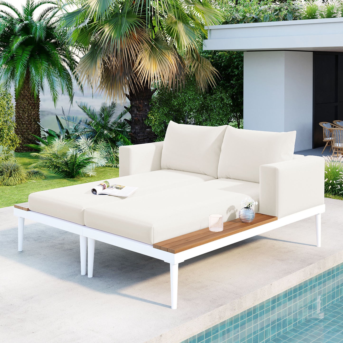 Herta Outdoor Daybed Patio - Beige