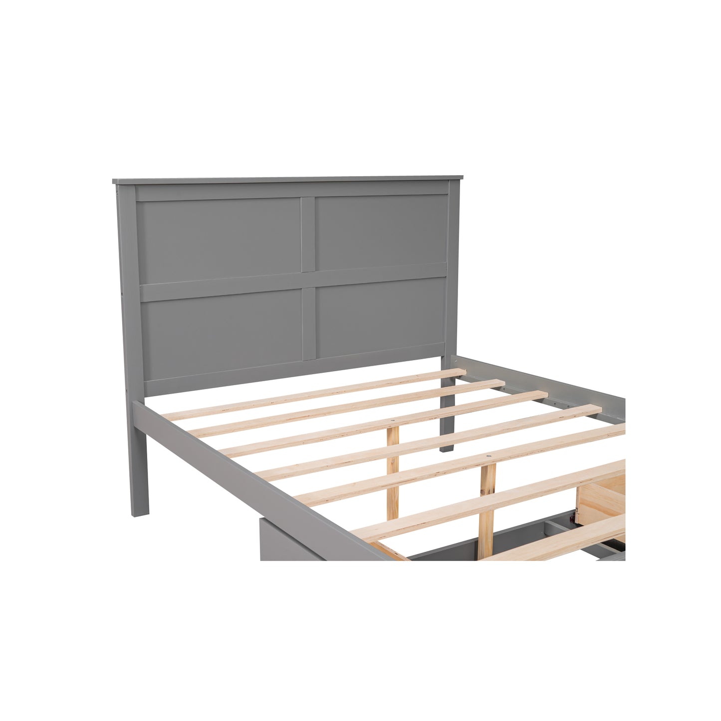 Wave Twin Size Platform Bed Frame - Gray