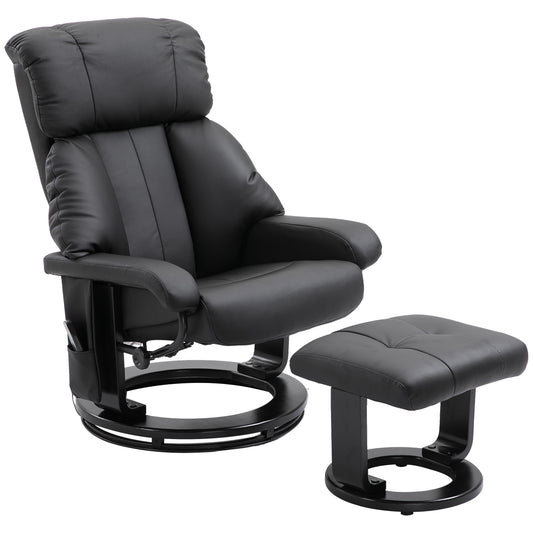 Homcom Recliner Chair with Vibration Massage - Black