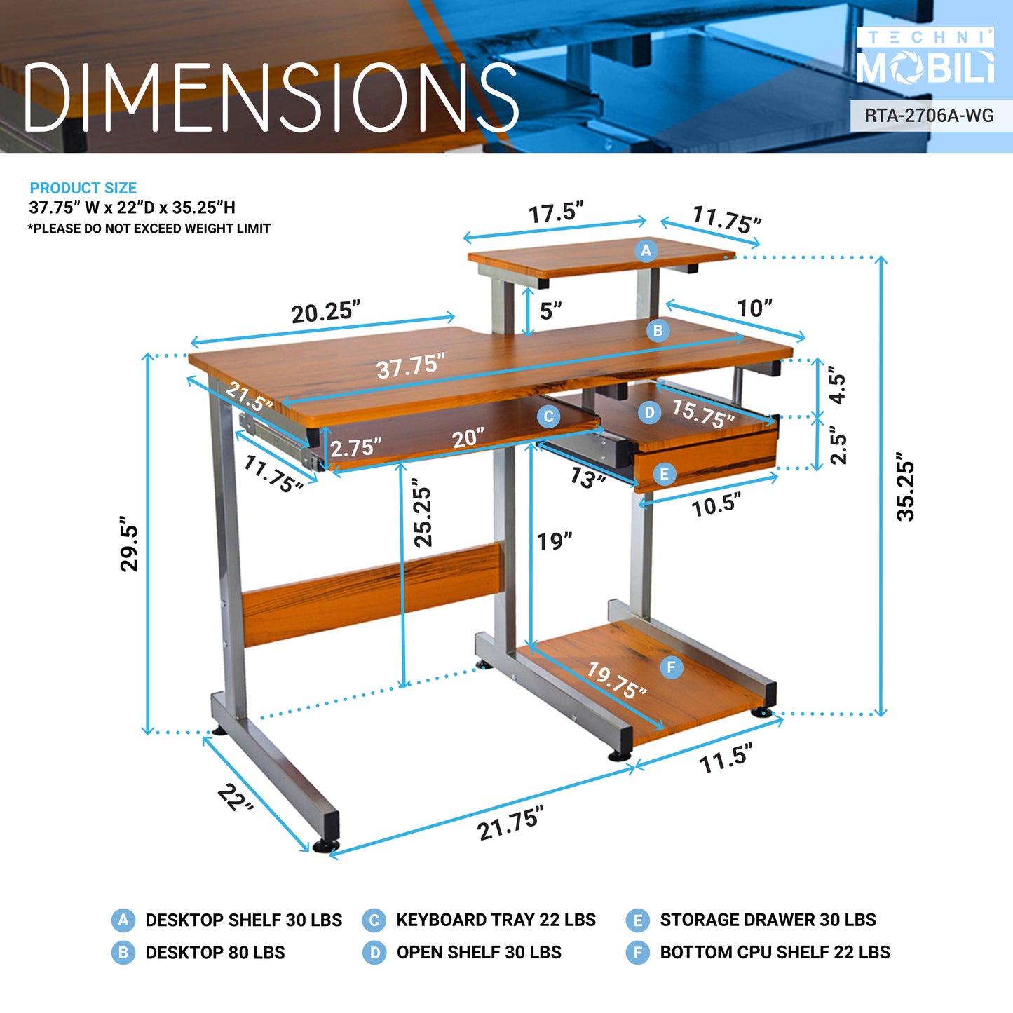 Pro Master Computer Workstation Desk