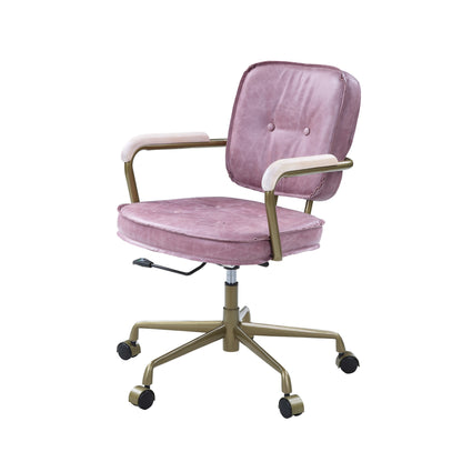 Pink Lux Leather Office Chair