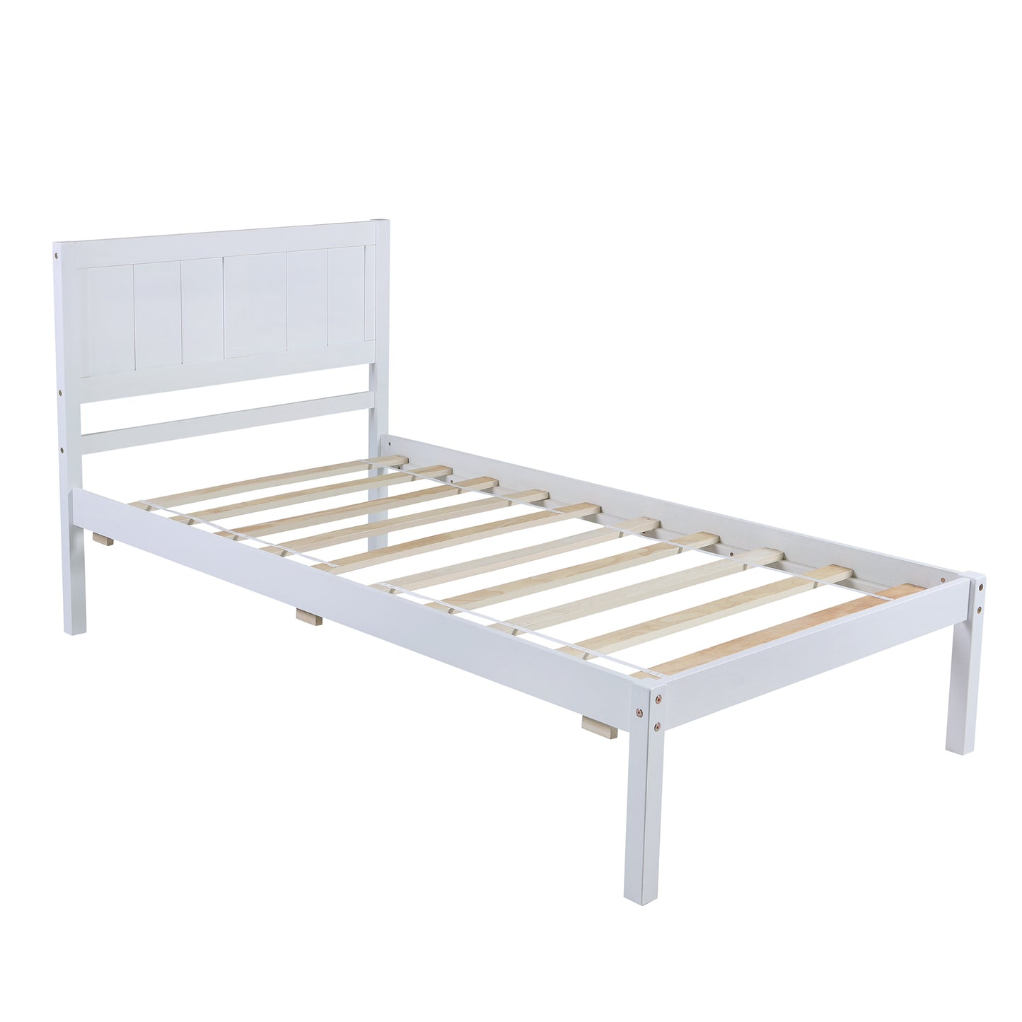 Serenity Rest Twin Wood Platform Bed with Headboard