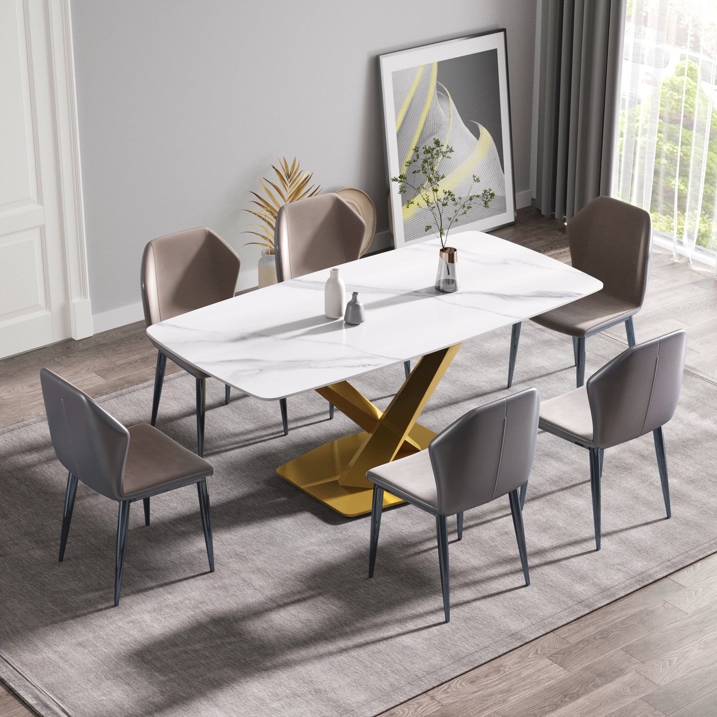 Golden Curve Dining Table