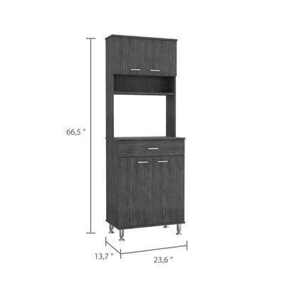 Santa 1-Drawer 1-Shelf Area Pantry with Adjustable Metal Legs - Smokey Oak