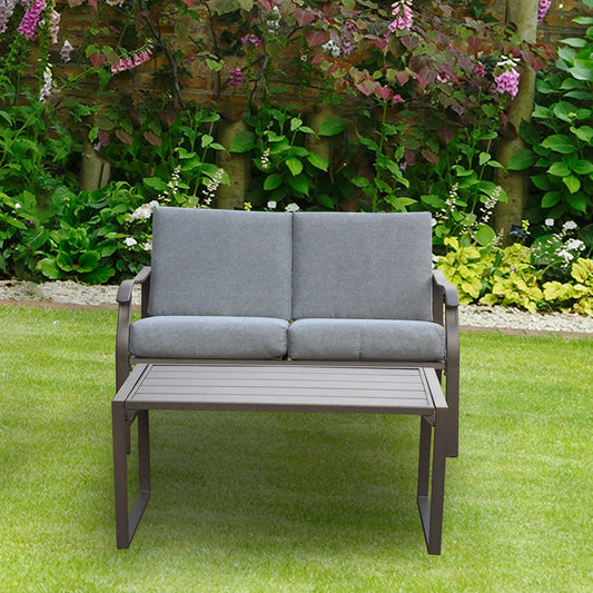 Francisco 2 Pc Outdoor Patio Loveseat Set - Gray