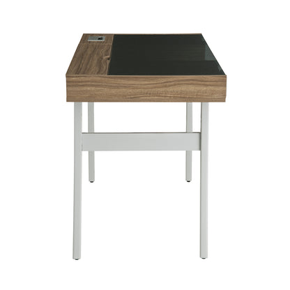 Compact Computer Desk with Multiple Storage - Walnut