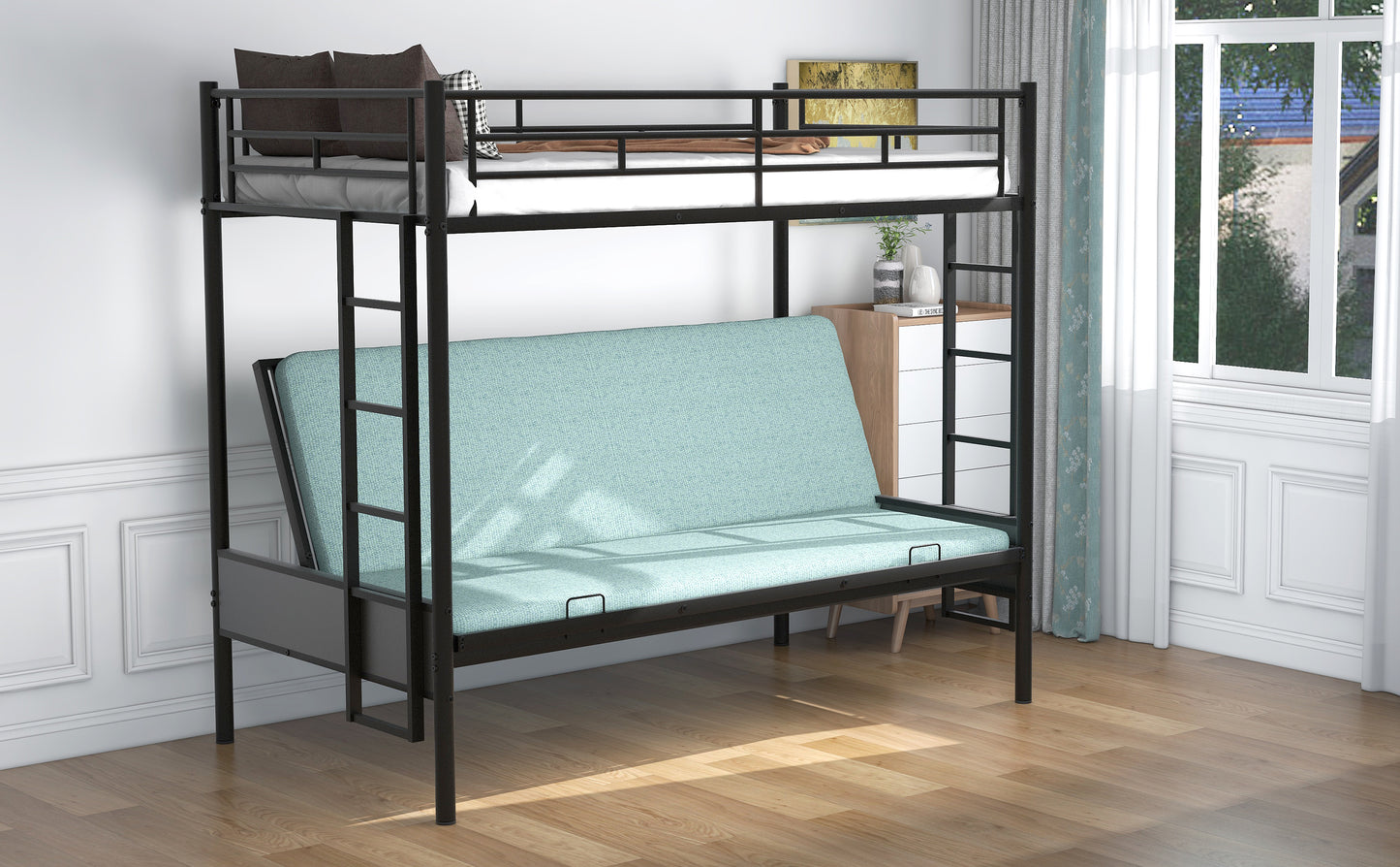 Dream Climb Twin-Over-Full Metal Bunk Bed