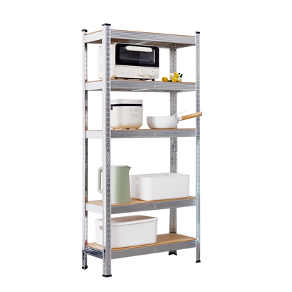 Silver Max Storage 5-Tier Utility Shelves - S