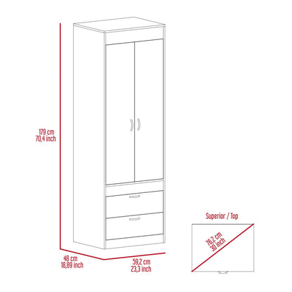 Grove 2-Drawer Armoire - Light Oak