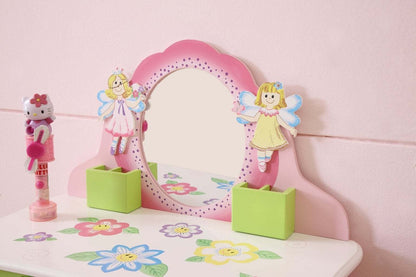 Kids Girls Flower Vanity Set with Stool