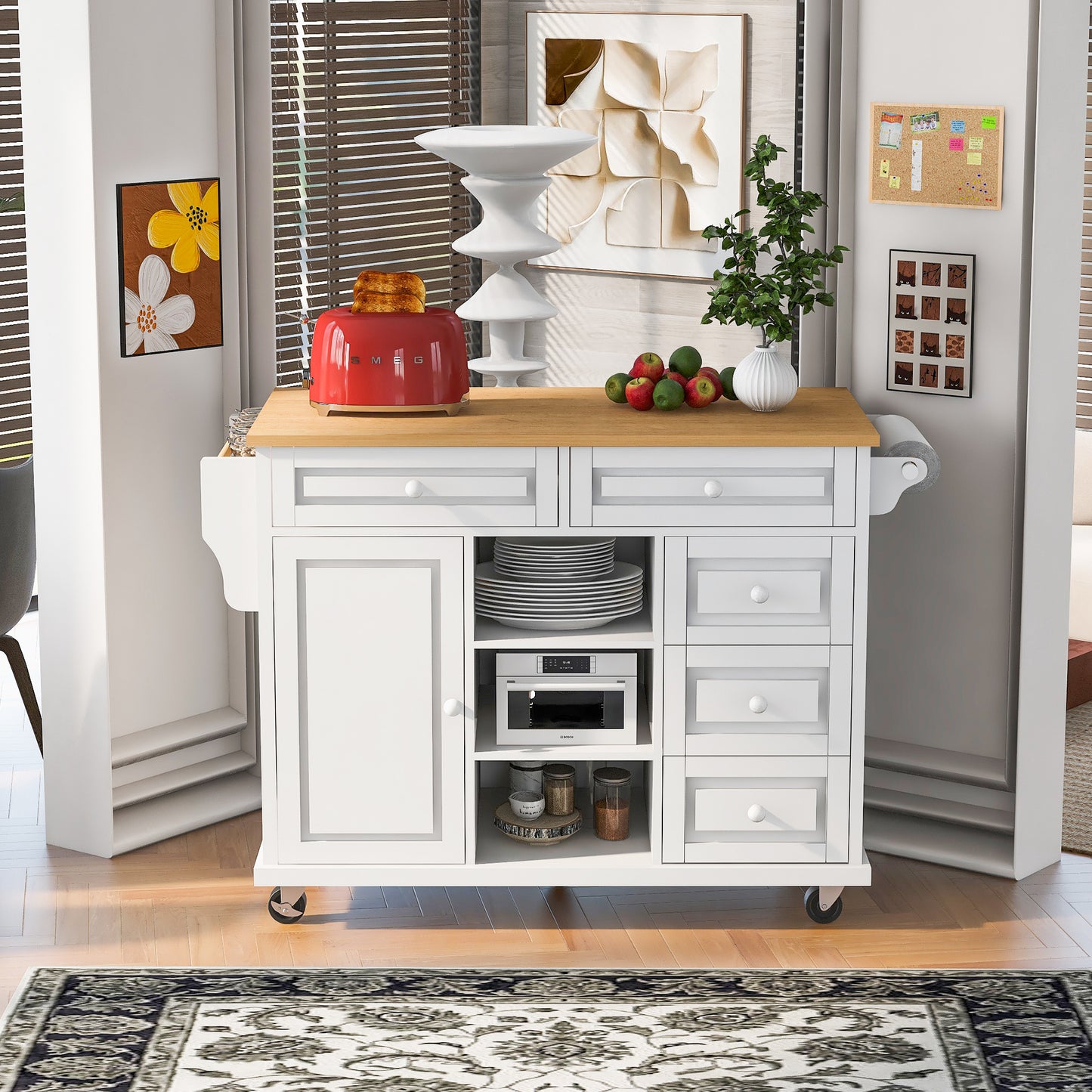 Pantry Mate Kitchen Cart - White