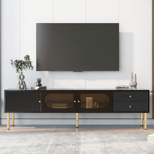 Lennox TV Stand with Multifunctional Storage - Black