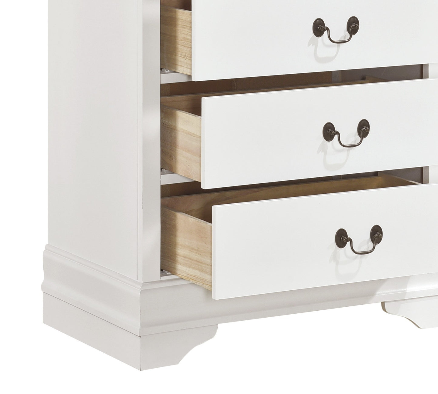 Elegant Heritage 5-Drawer Chest with Antique Drop Handles