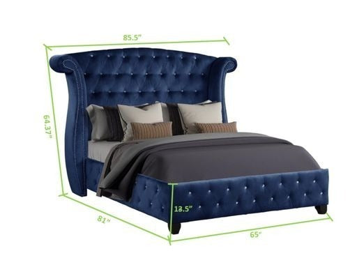 Sophia Queen Bed - Blue