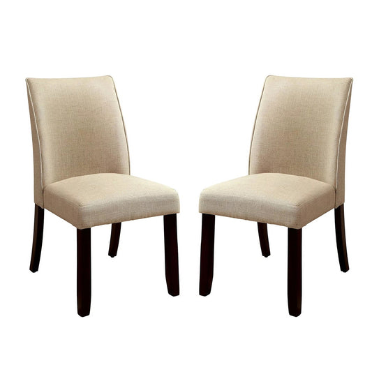 Joyce Padded Fabric Seat Dining Chairs (Set of 2) - Espresso