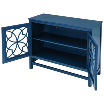 Navy Blue Elegance Wood Cabinet