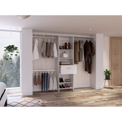 Pure Haven 1-Drawer 4-Shelf Closet System - White
