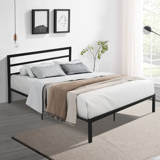 Zaker Queen Size Platform Metal Bed Frame - Black