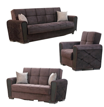 Henry Dark Brown Fabric Sofa Bed