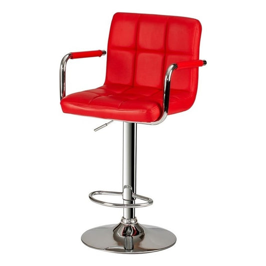 Go Green Woods Adjustable Bartstool with Metal Armrests (Red)